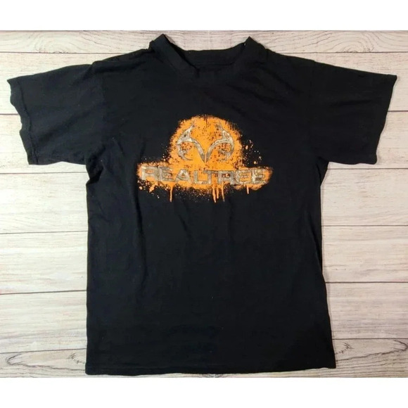Realtree T-shirt by Staghorn Creek Adult Size Medium Black Graphic Logo - Picture 1 of 4
